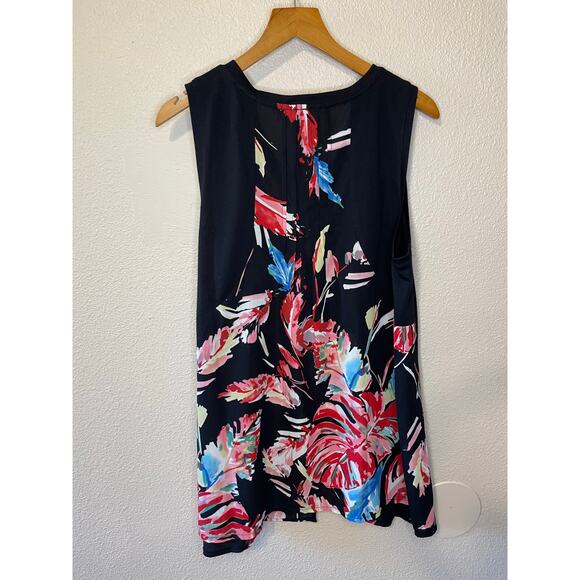 Soft Surroundings Tropical Floral Black Flowing Tank Top Summer Style Large - Picture 2 of 10